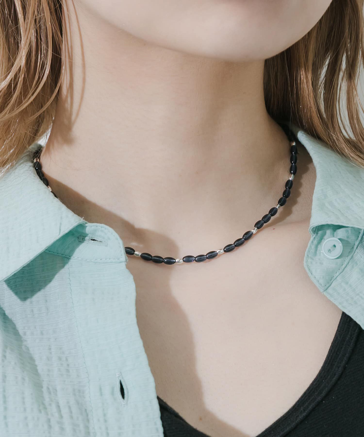 SMELLY「クリアカラーオーバルビーズネックレス」|ネックレス|