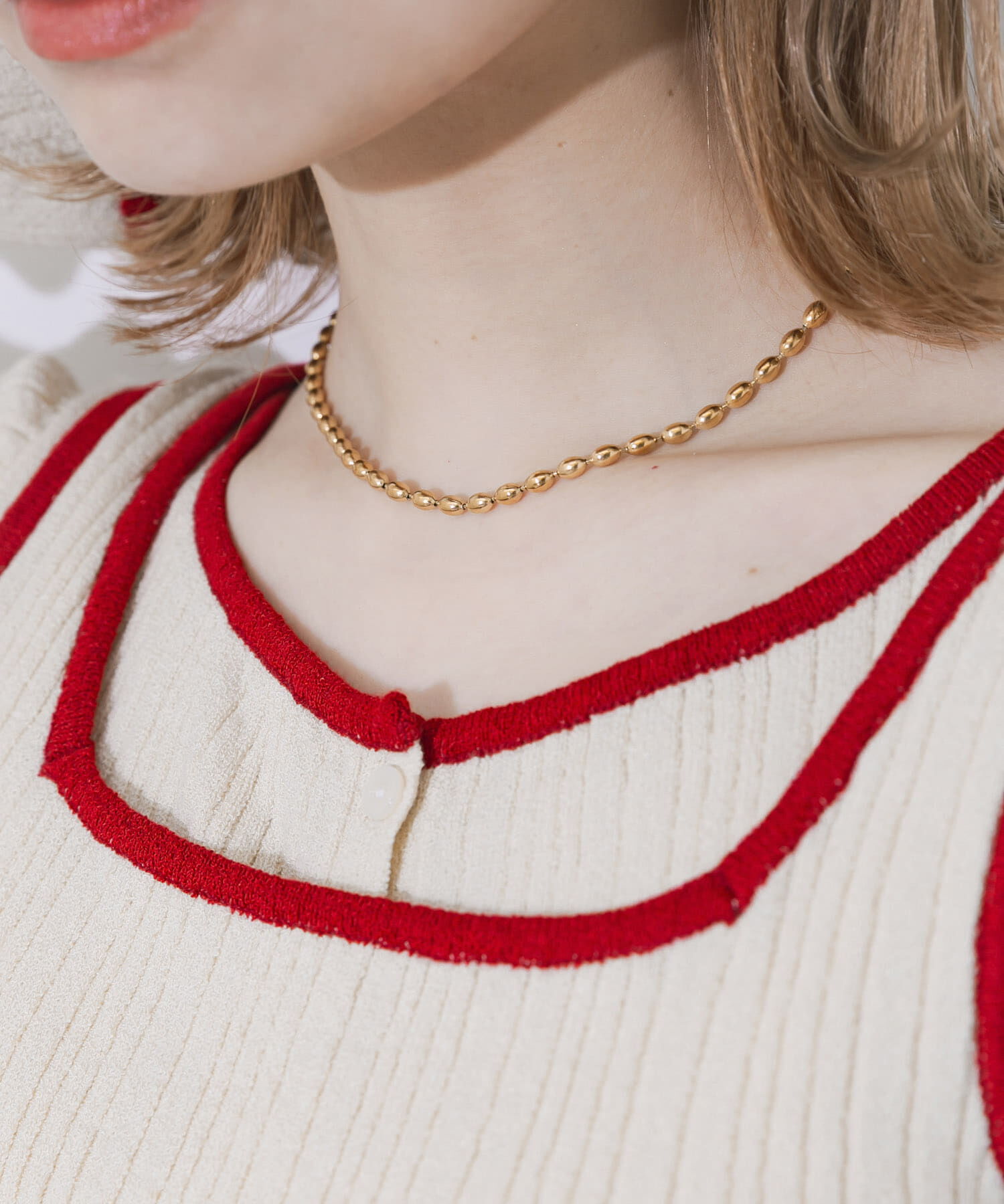 SMELLY「ステンレスオーバルボールチェーンネックレス」|ネックレス|