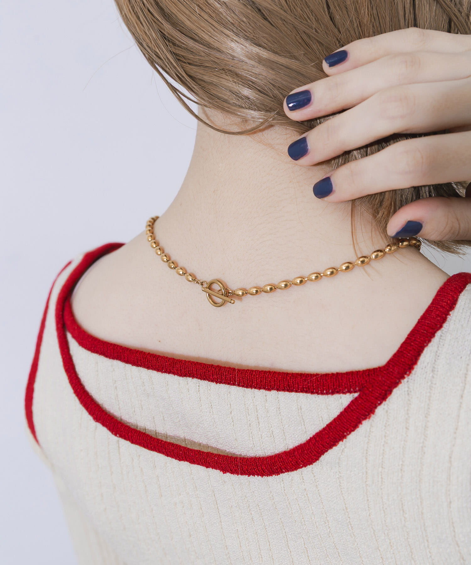 SMELLY「ステンレスオーバルボールチェーンネックレス」|ネックレス|