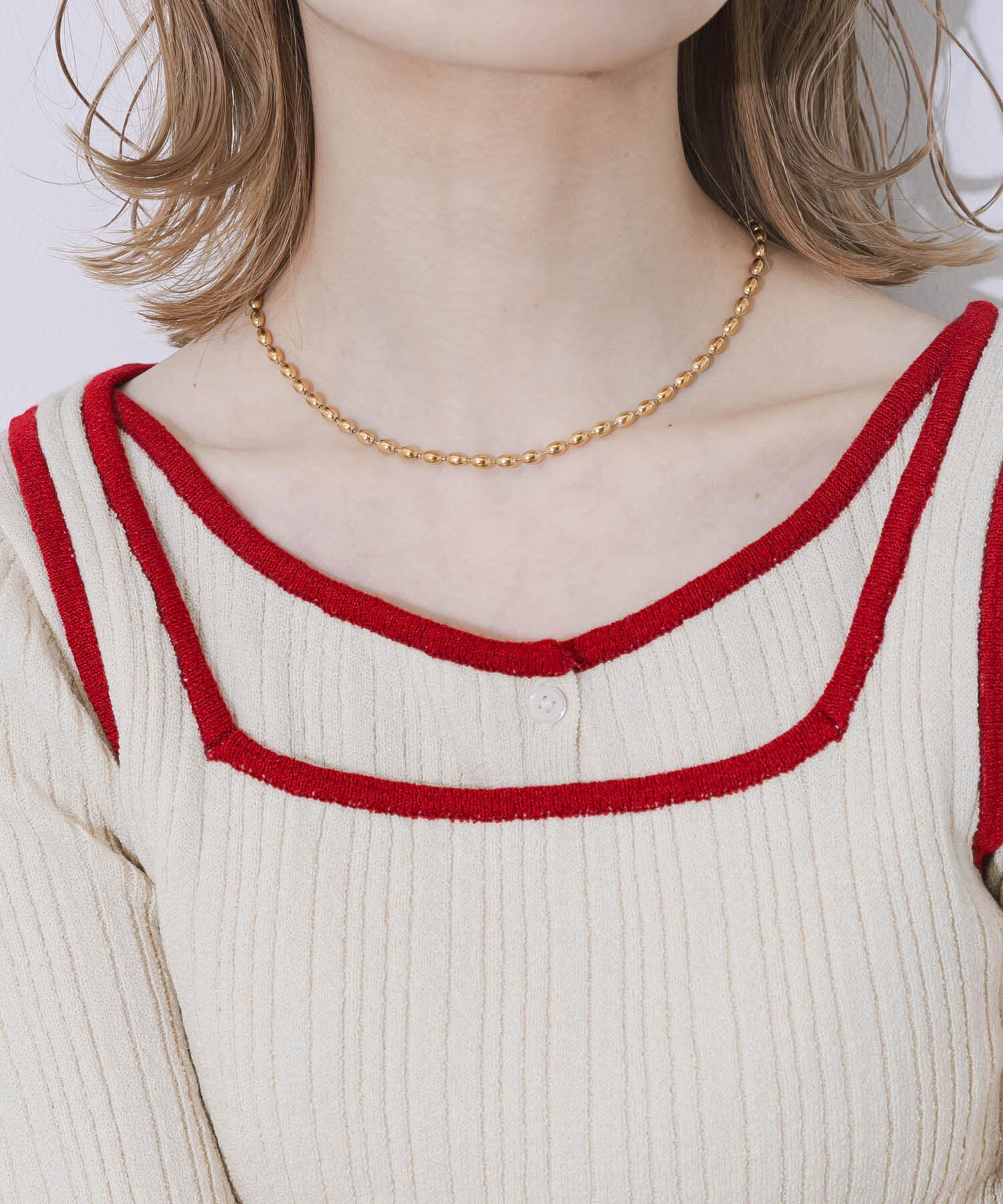 SMELLY「ステンレスオーバルボールチェーンネックレス」|ネックレス|