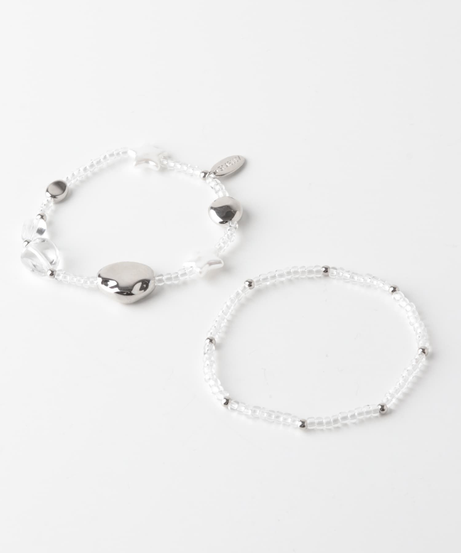 SMELLY「クリアビーズモチーフ2セットブレスレット」|ブレスレット・バングル|