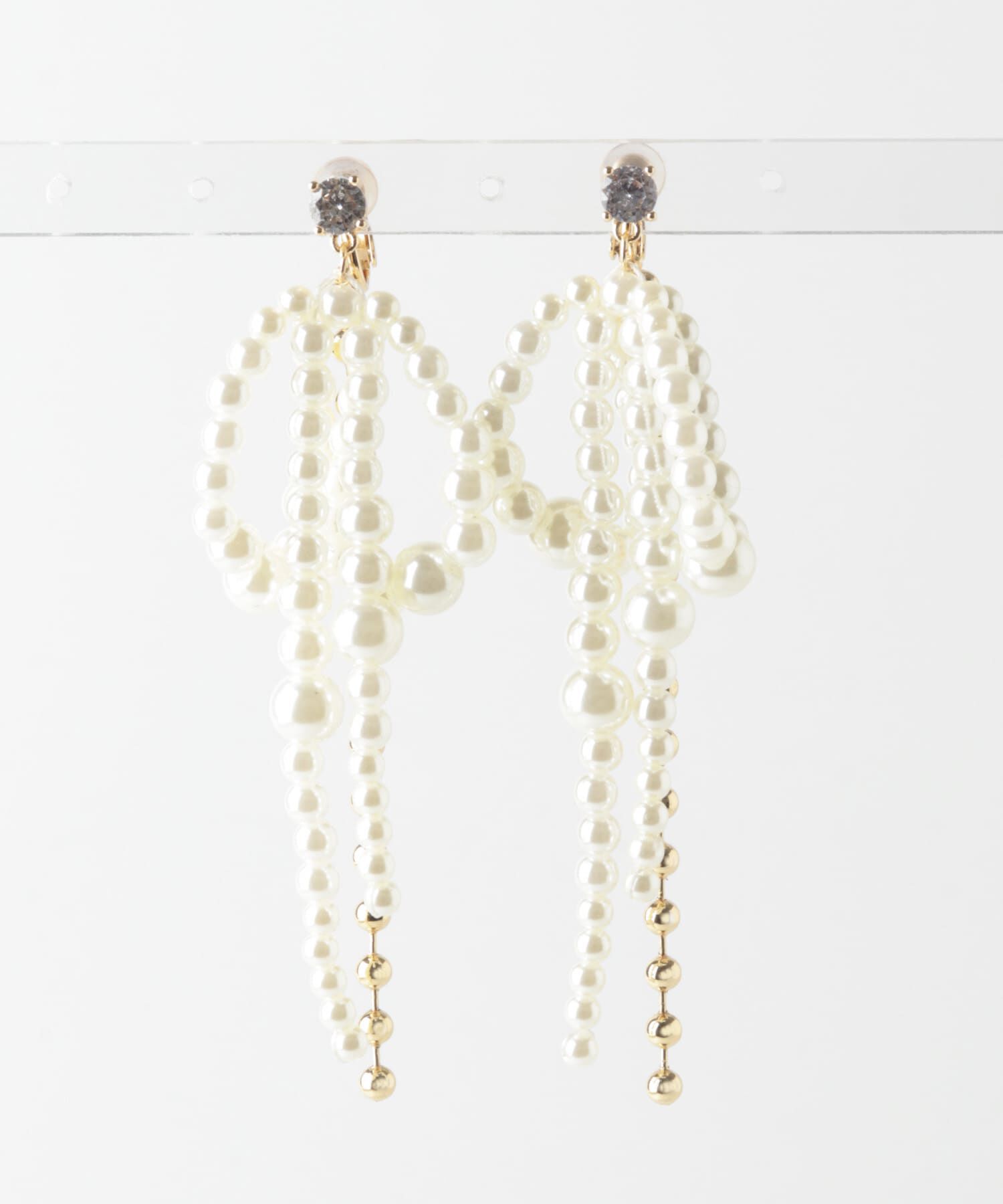 SMELLY「ビッグリボンパールイヤリング」|イヤリング|