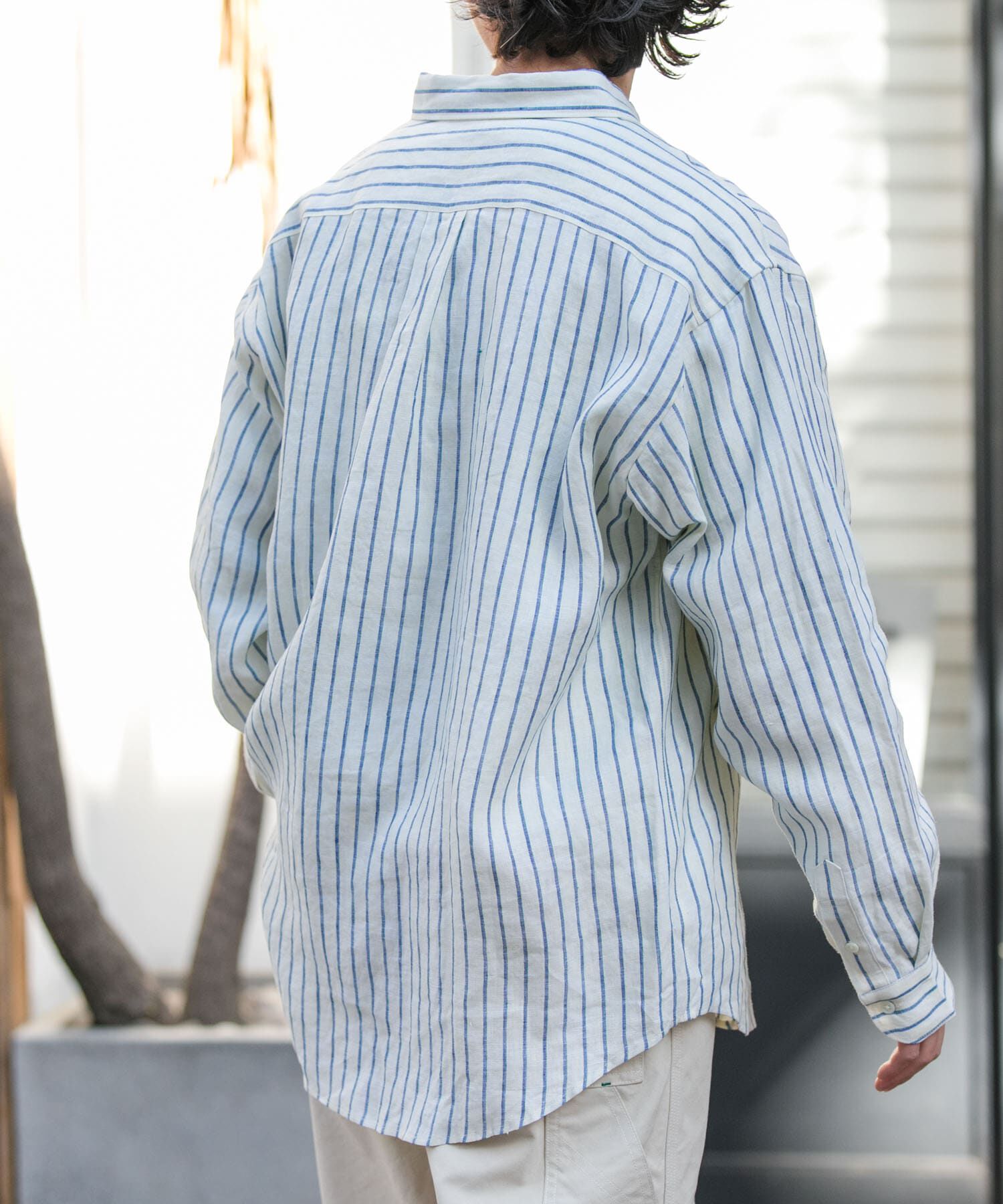 URBAN RESEARCH DOORS「FORK&SPOON　フレンチリネンロングスリーブシャツ」|シャツ・ブラウス|