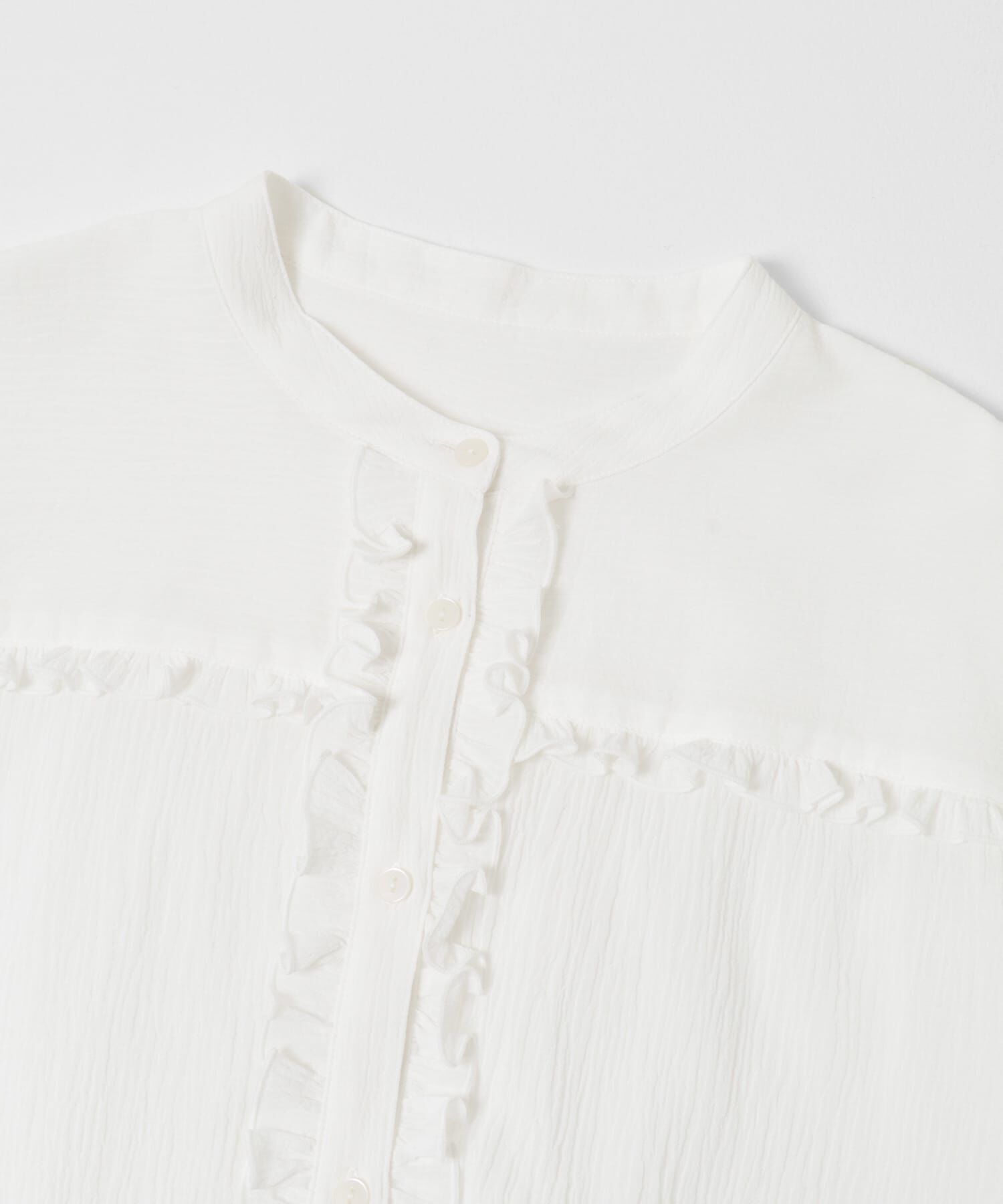 Sonny Label 「バンドカラーフリルコットンシャツブラウス」|シャツ・ブラウス|