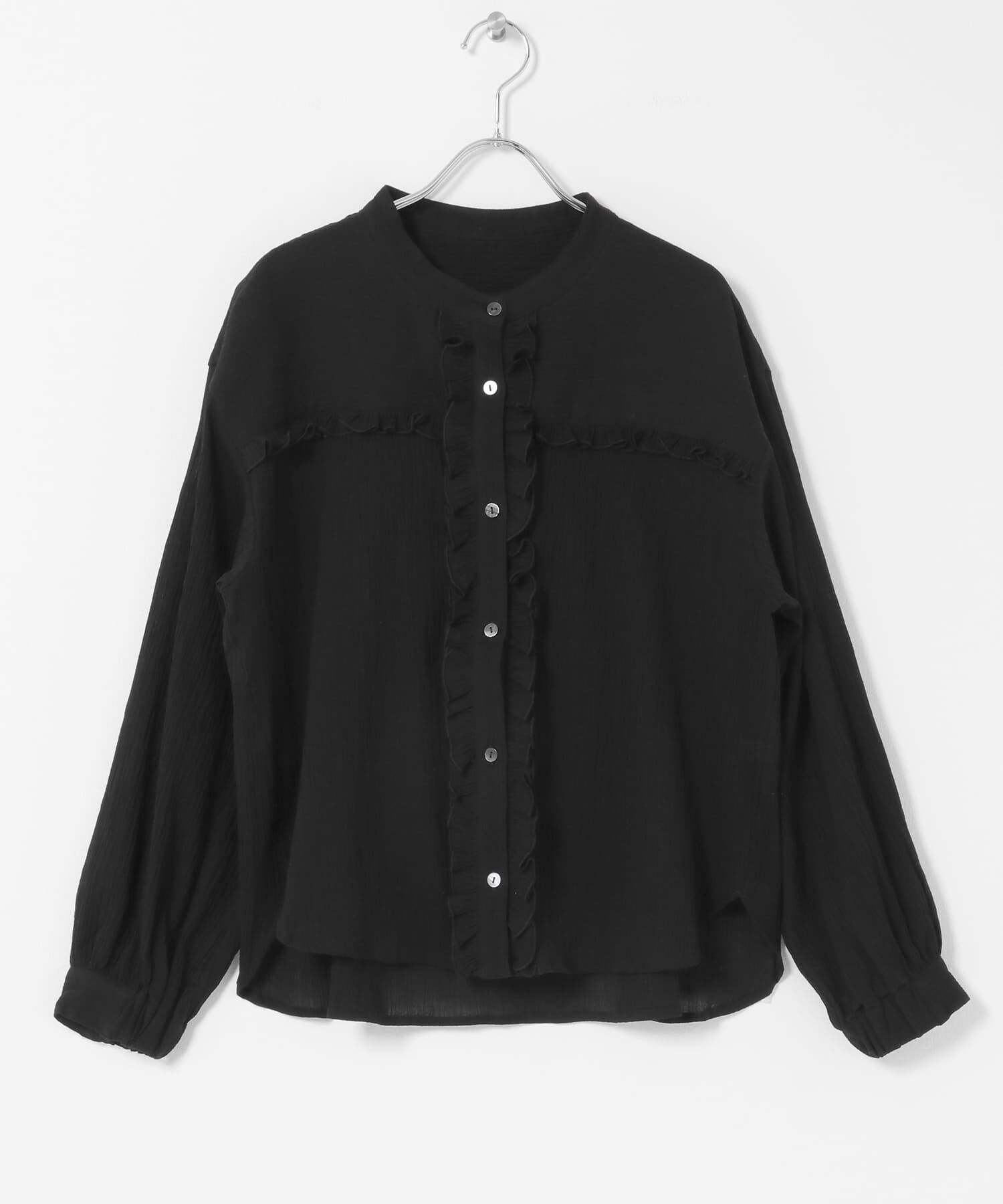 Sonny Label 「バンドカラーフリルコットンシャツブラウス」|シャツ・ブラウス|