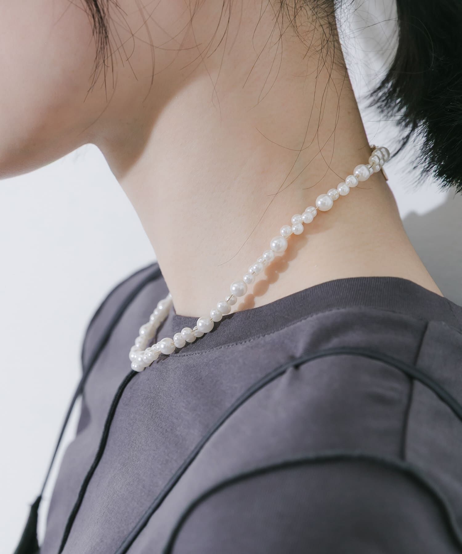 SMELLY「ランダムパールワイヤーチョーカー」|ネックレス|
