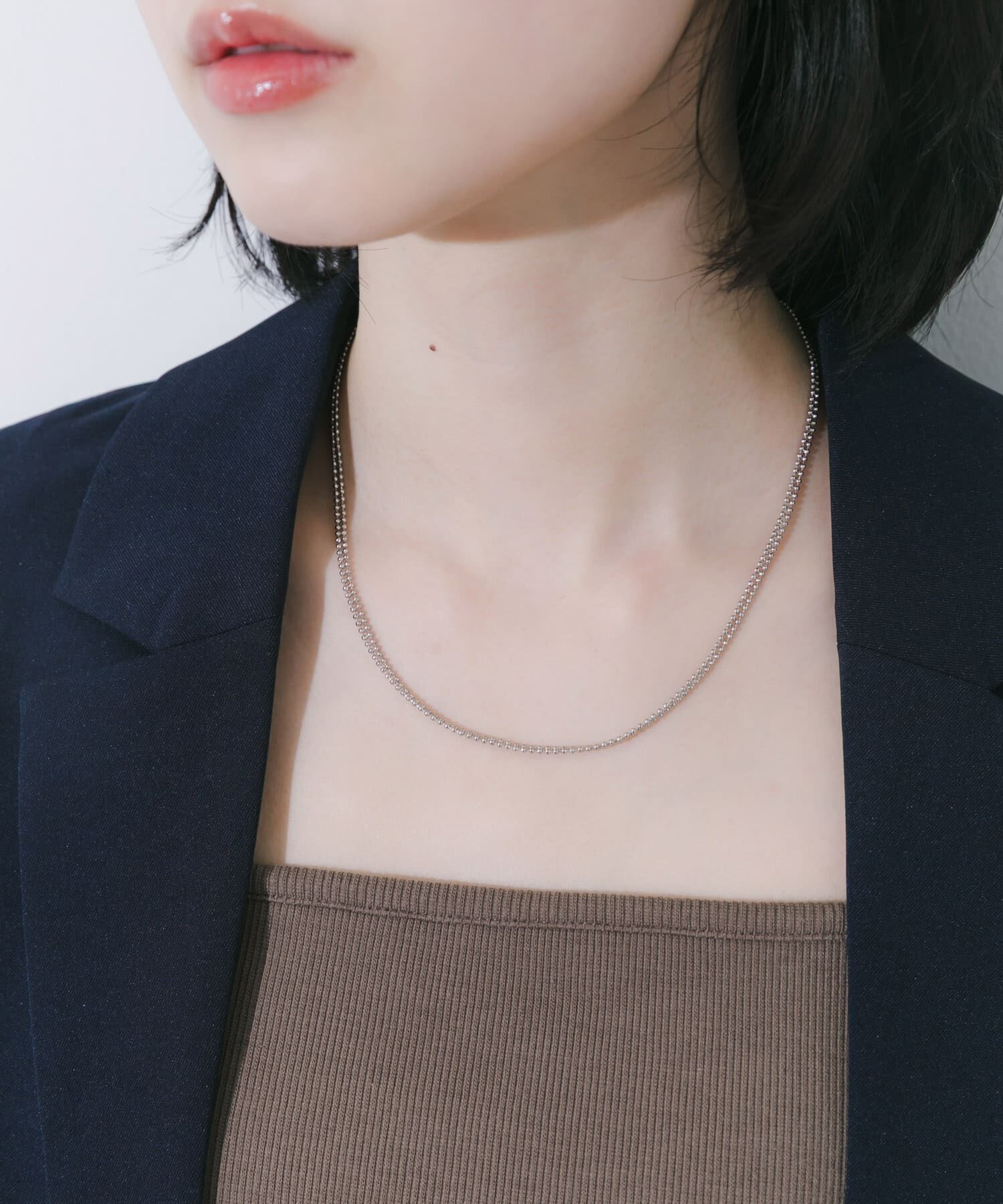 SMELLY「ステンレス2ラインボールチェーンネックレス」|ネックレス|