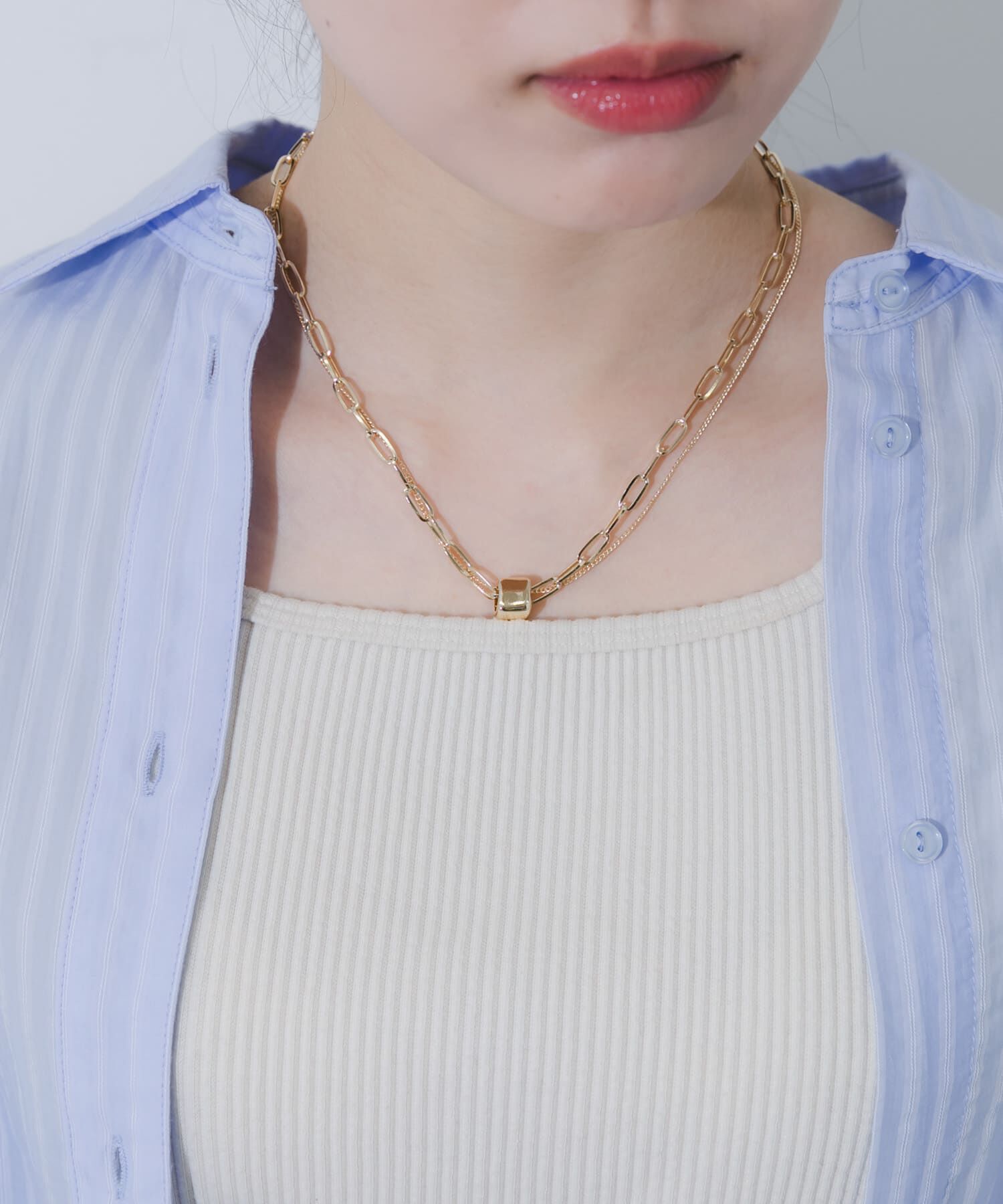 SMELLY「スクエアトップレイヤードネックレス」|ネックレス|