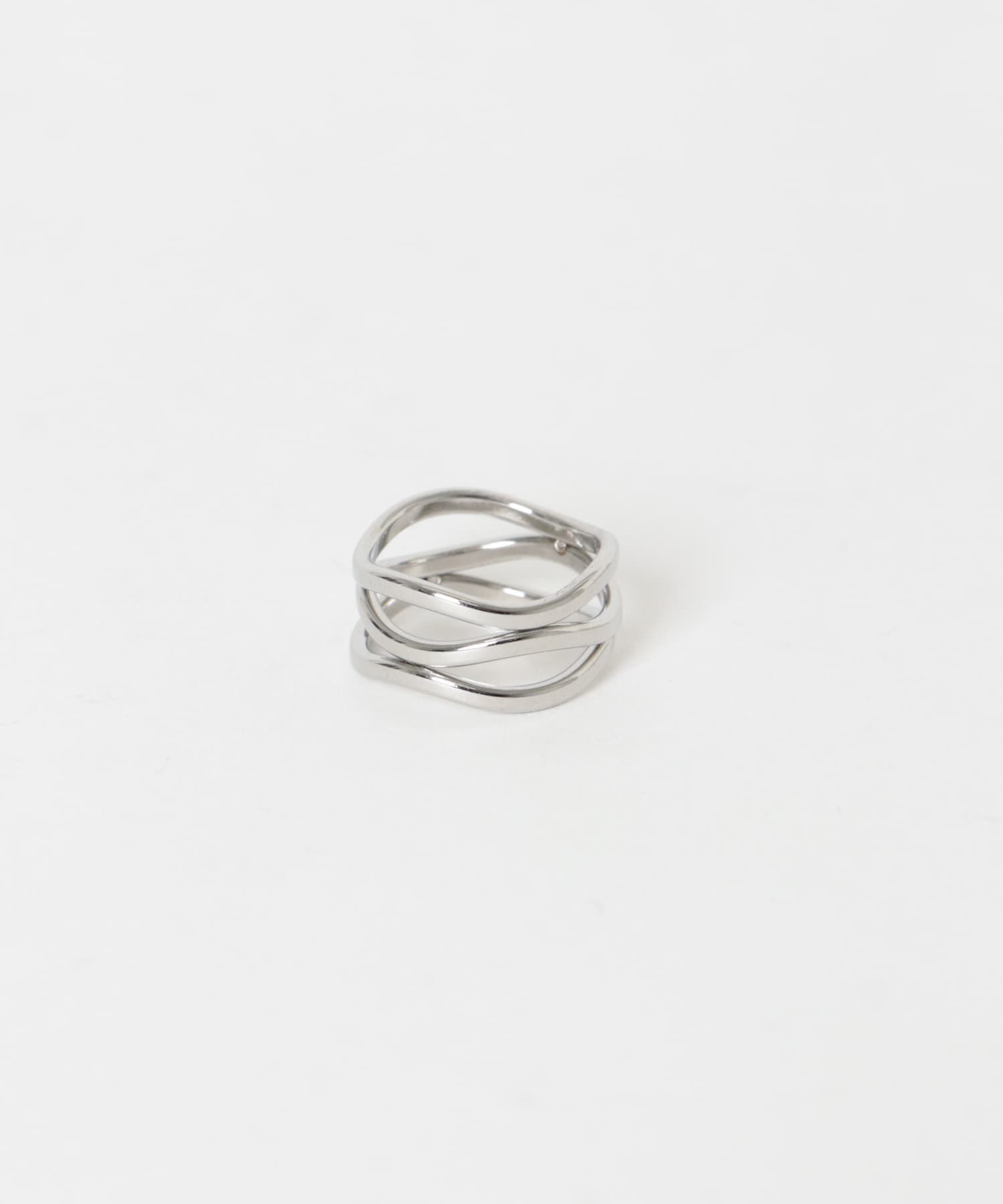 SMELLY「ステンレスウェーブラインピンキーリング」|リング|