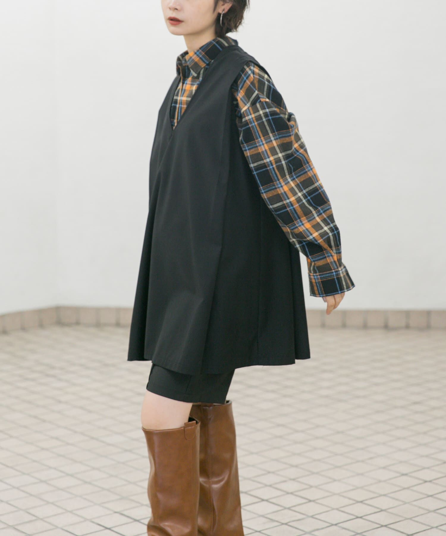  「ショルダータックミニワンピース」|ワンピース|