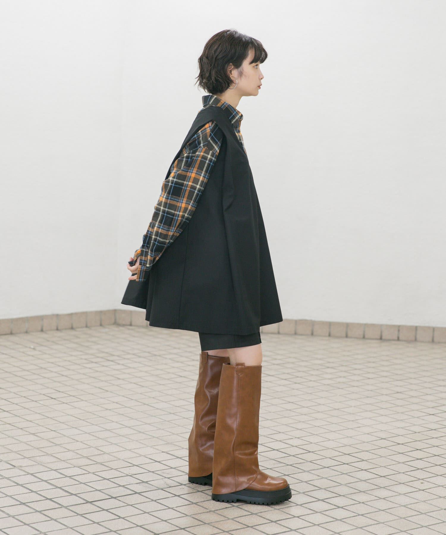  「ショルダータックミニワンピース」|ワンピース|