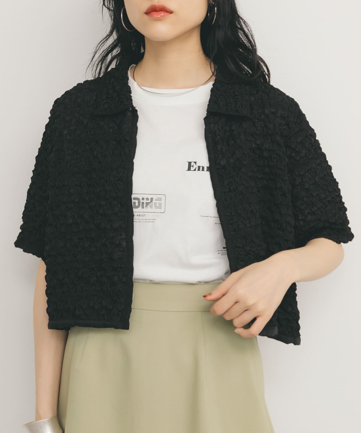  「ポップコーンクロップドシャツ」|シャツ・ブラウス|