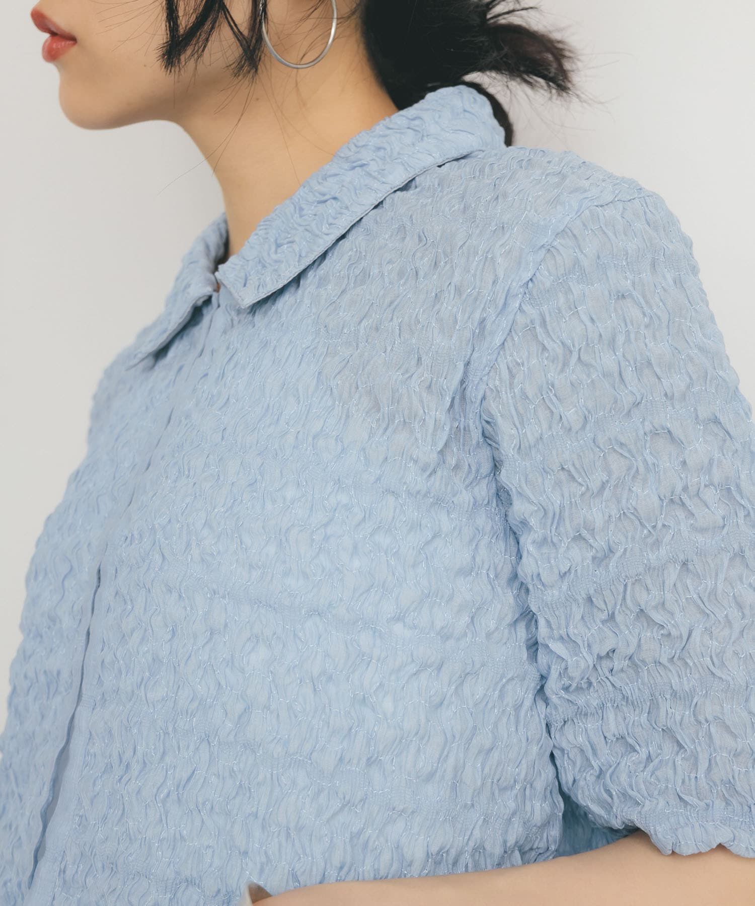  「ポップコーンクロップドシャツ」|シャツ・ブラウス|