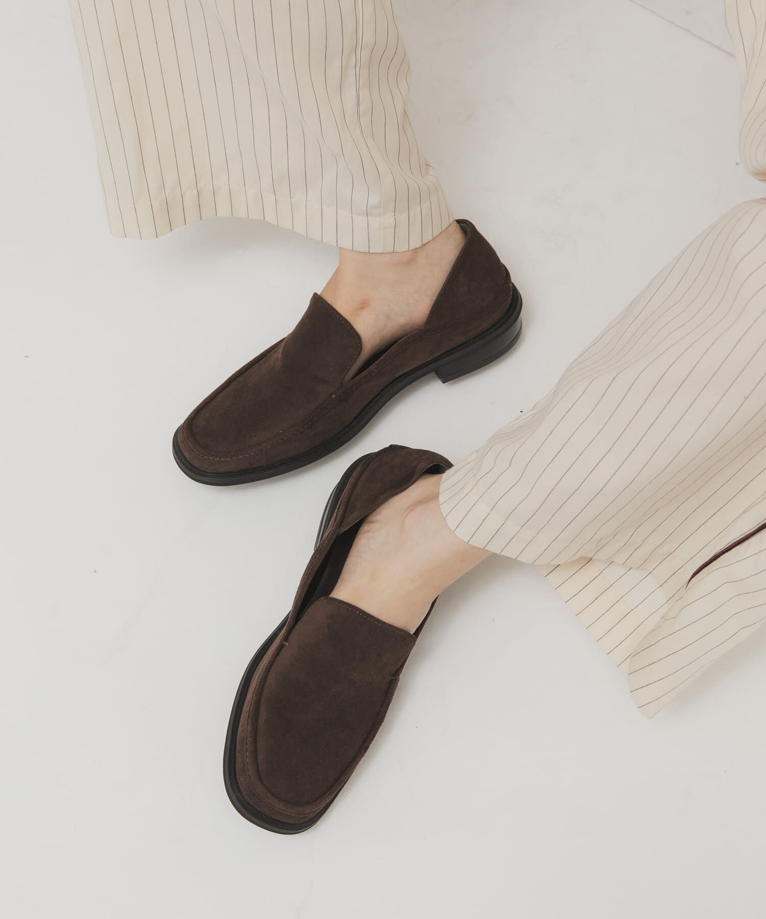  「スクエアトゥスライドローファー」|ローファー|