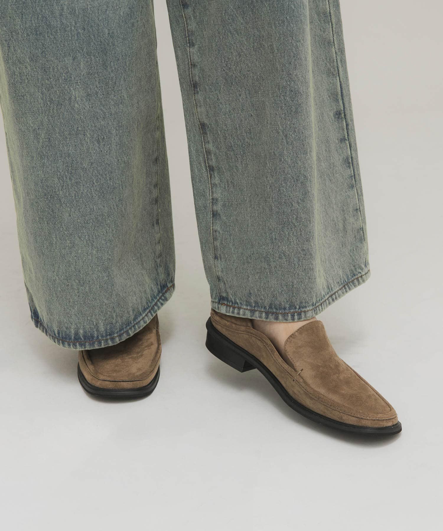  「スクエアトゥスライドローファー」|ローファー|