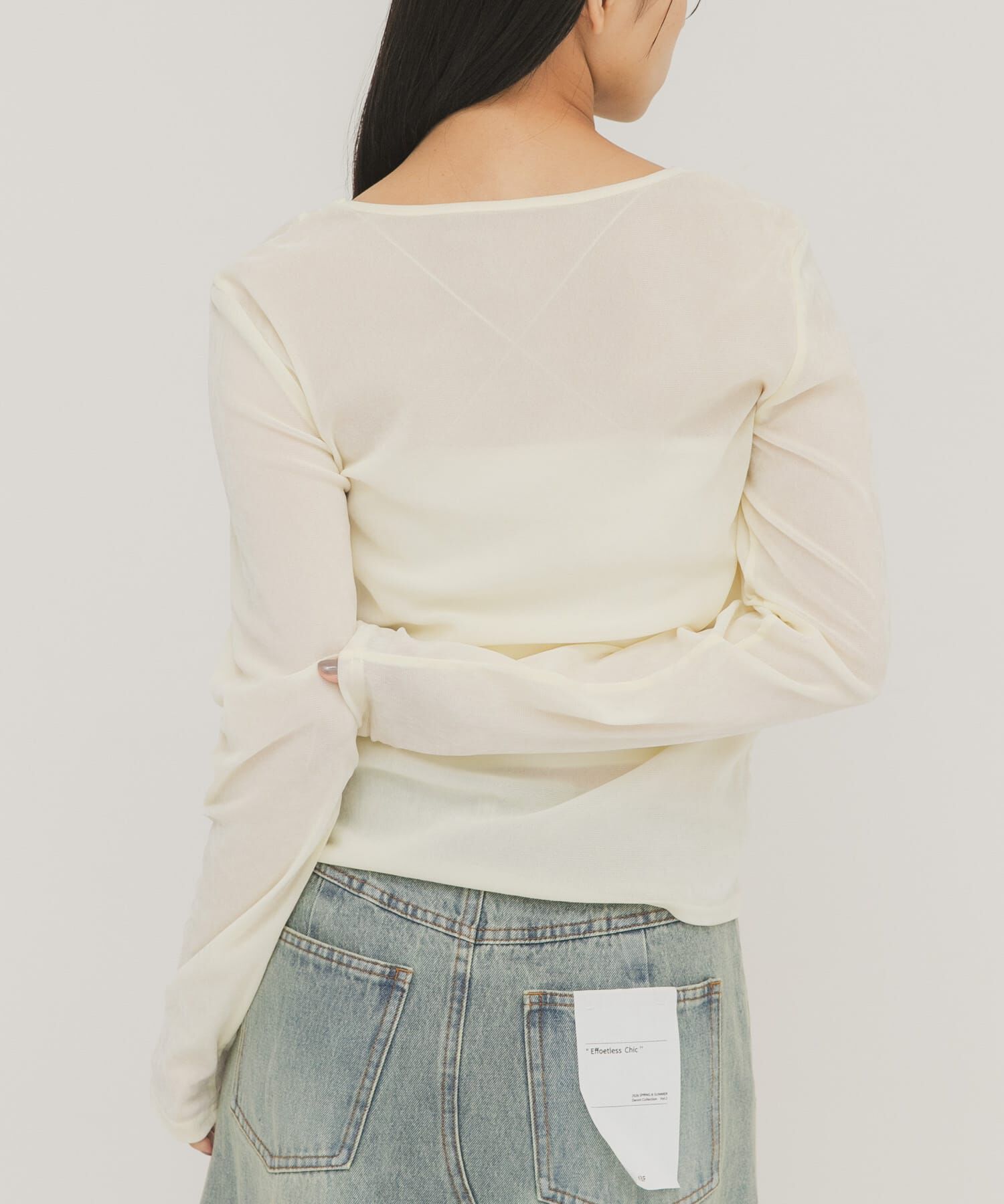  「シアーベロアクロスドレープTEE」|Tシャツ・カットソー|