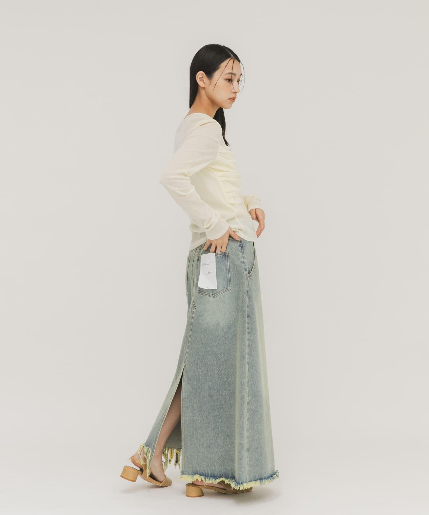  「シアーベロアクロスドレープTEE」|Tシャツ・カットソー|