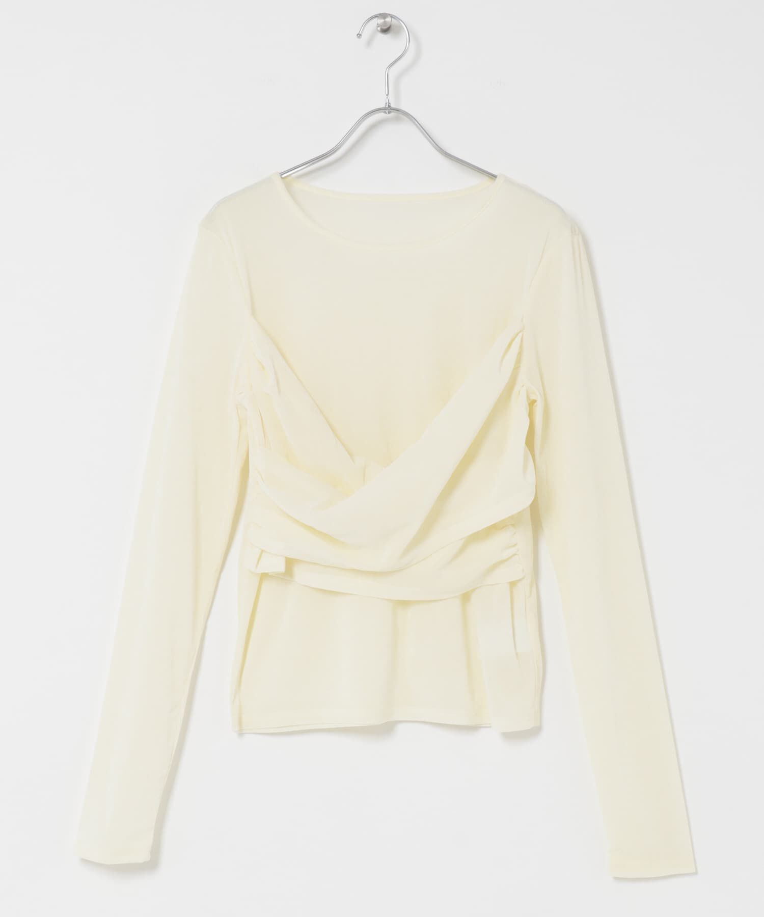  「シアーベロアクロスドレープTEE」|Tシャツ・カットソー|