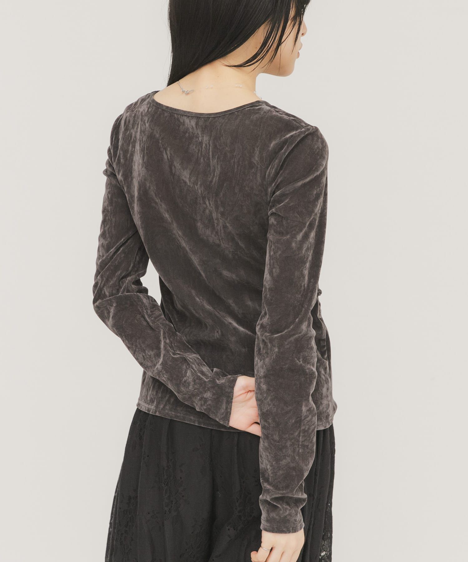  「シアーベロアクロスドレープTEE」|Tシャツ・カットソー|