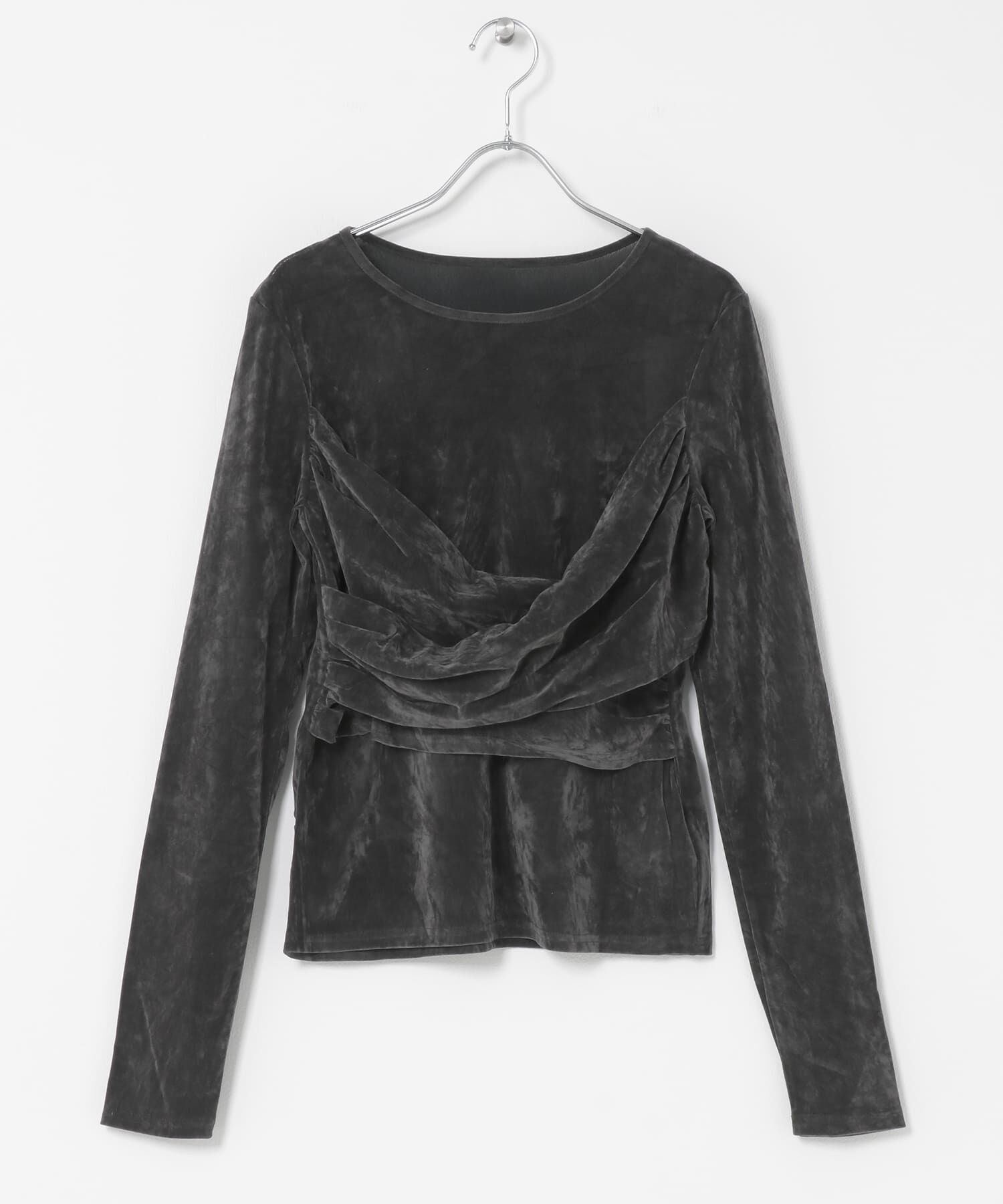  「シアーベロアクロスドレープTEE」|Tシャツ・カットソー|