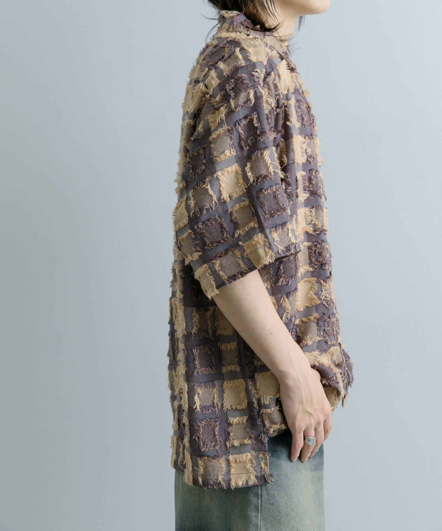 SENSE OF PLACE by URBAN RESEARCH「フリンジオープンカラーシャツ(5分袖)」|シャツ・ブラウス|