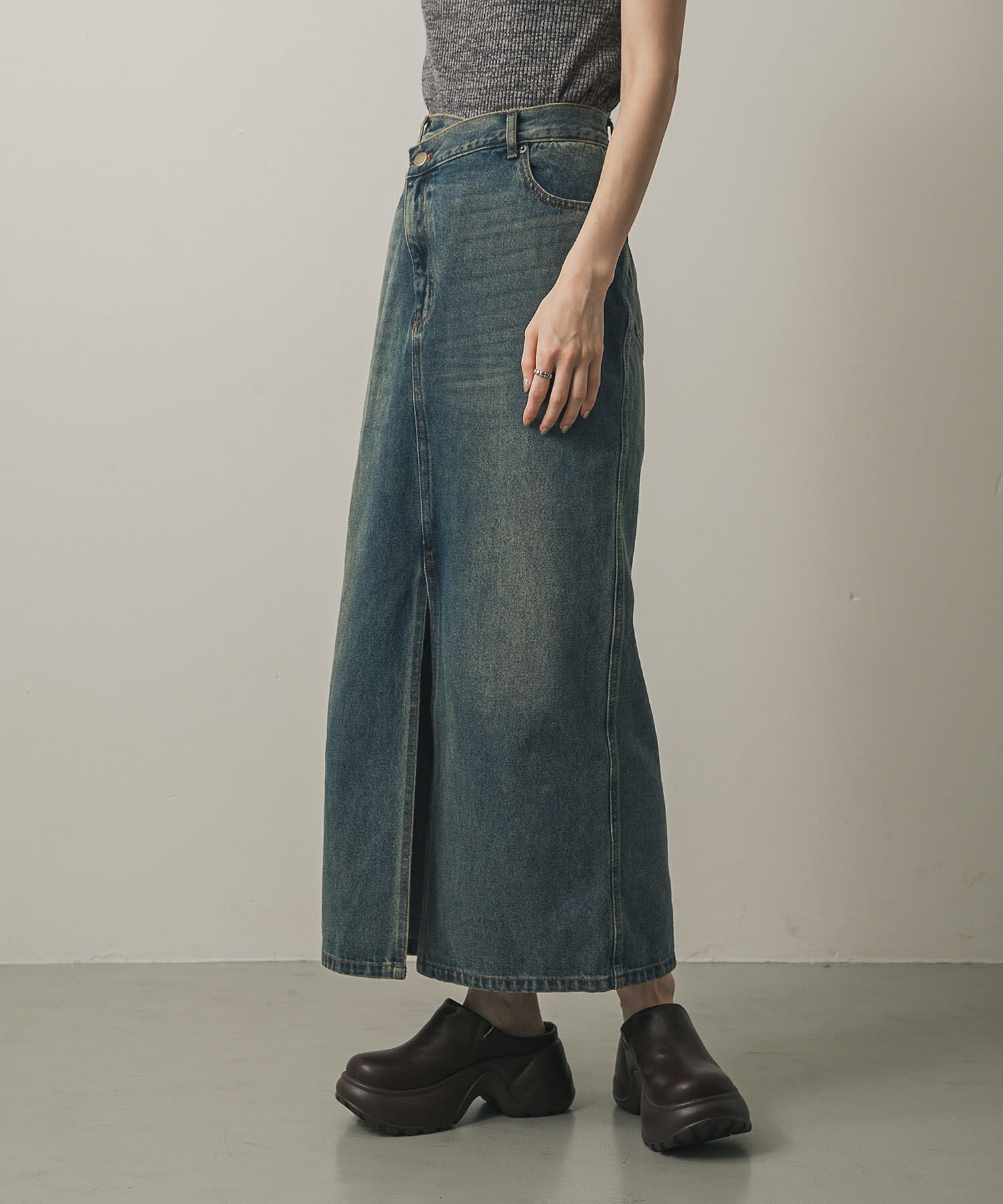 SENSE OF PLACE by URBAN RESEARCH「アシメベルトデニムスカート」|スカート|