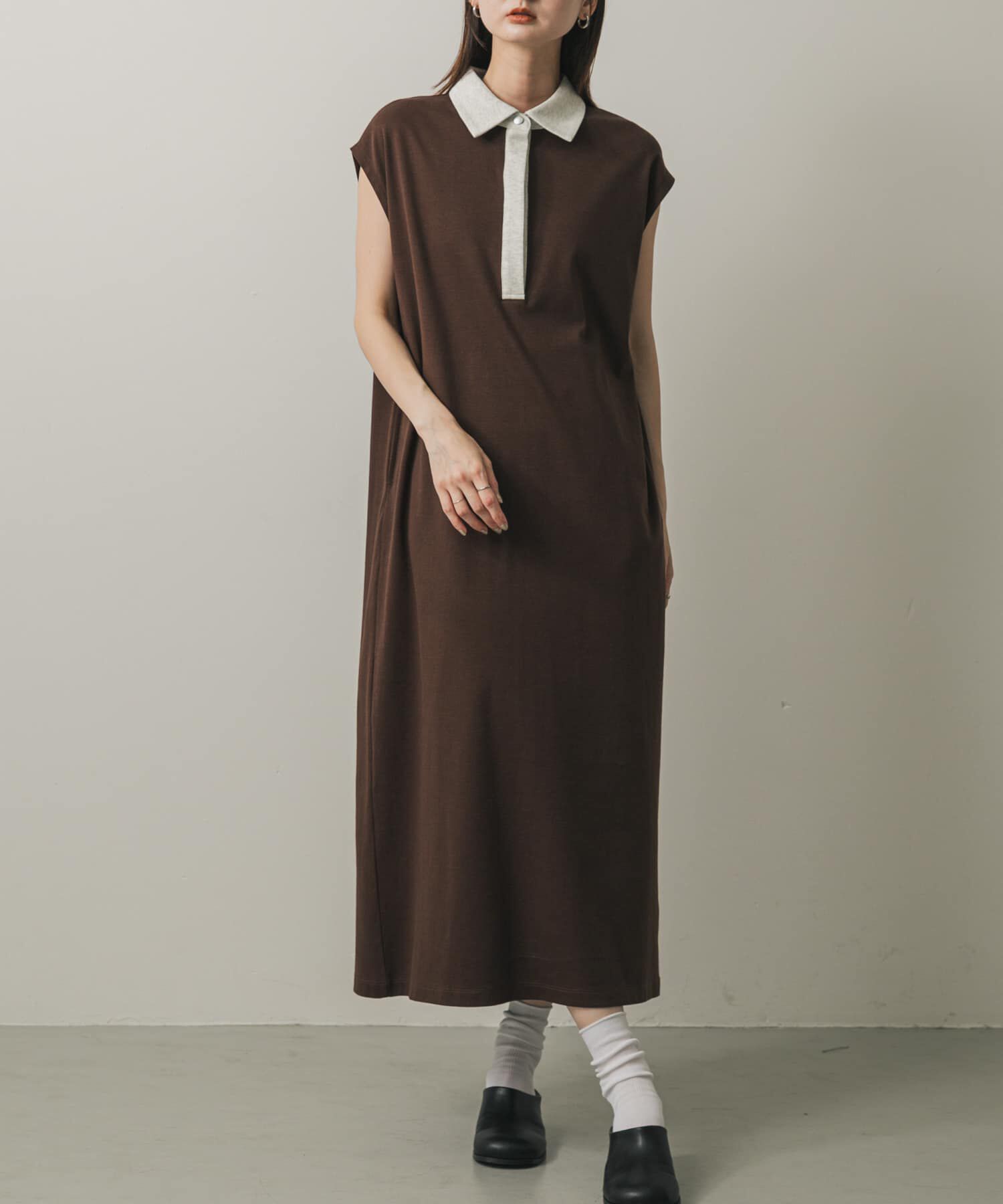 SENSE OF PLACE by URBAN RESEARCH「カットポロシャツワンピース」|ワンピース|ブラウン