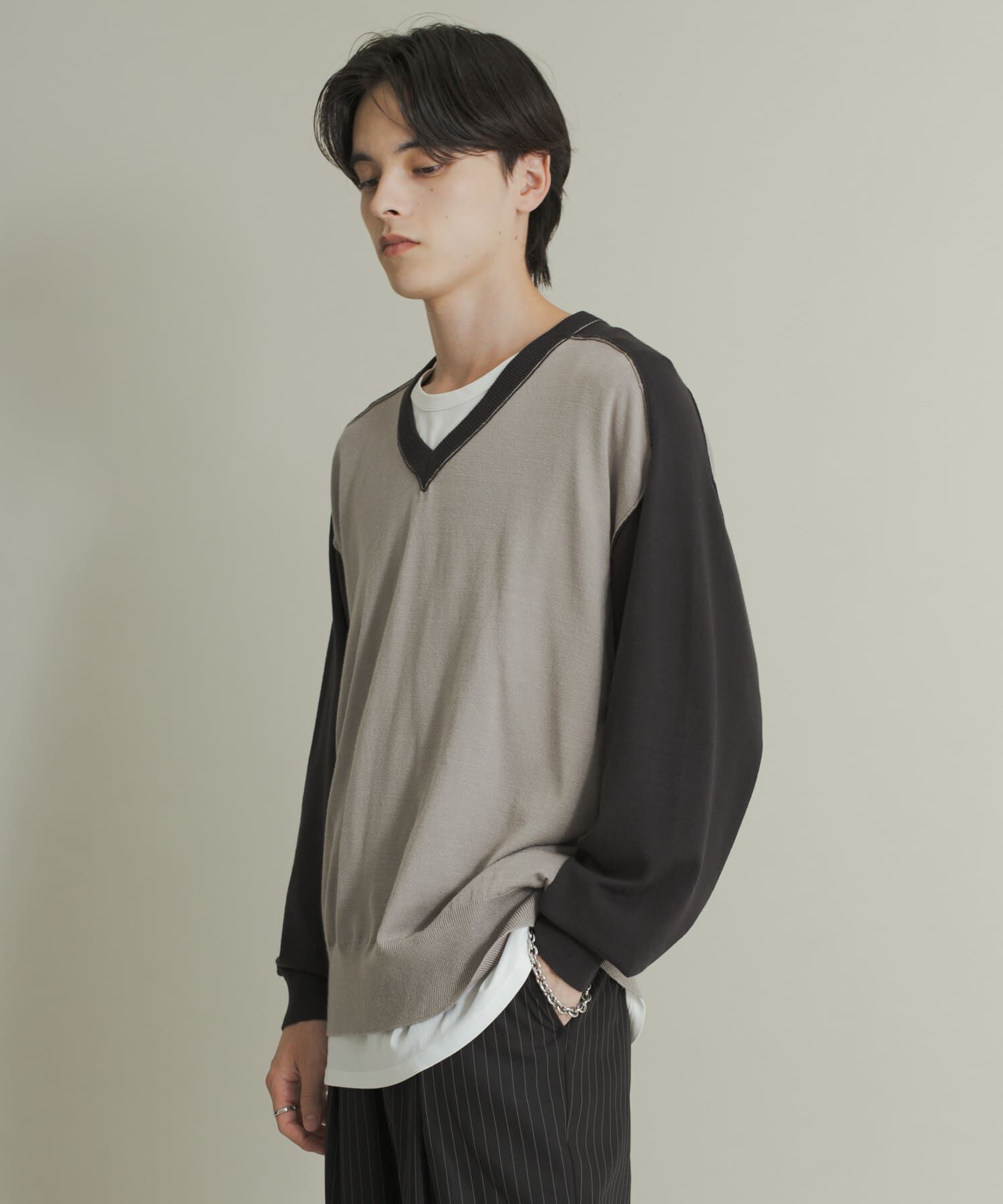 SENSE OF PLACE by URBAN RESEARCH「ハイショクVネックニット」|ニット・セーター|