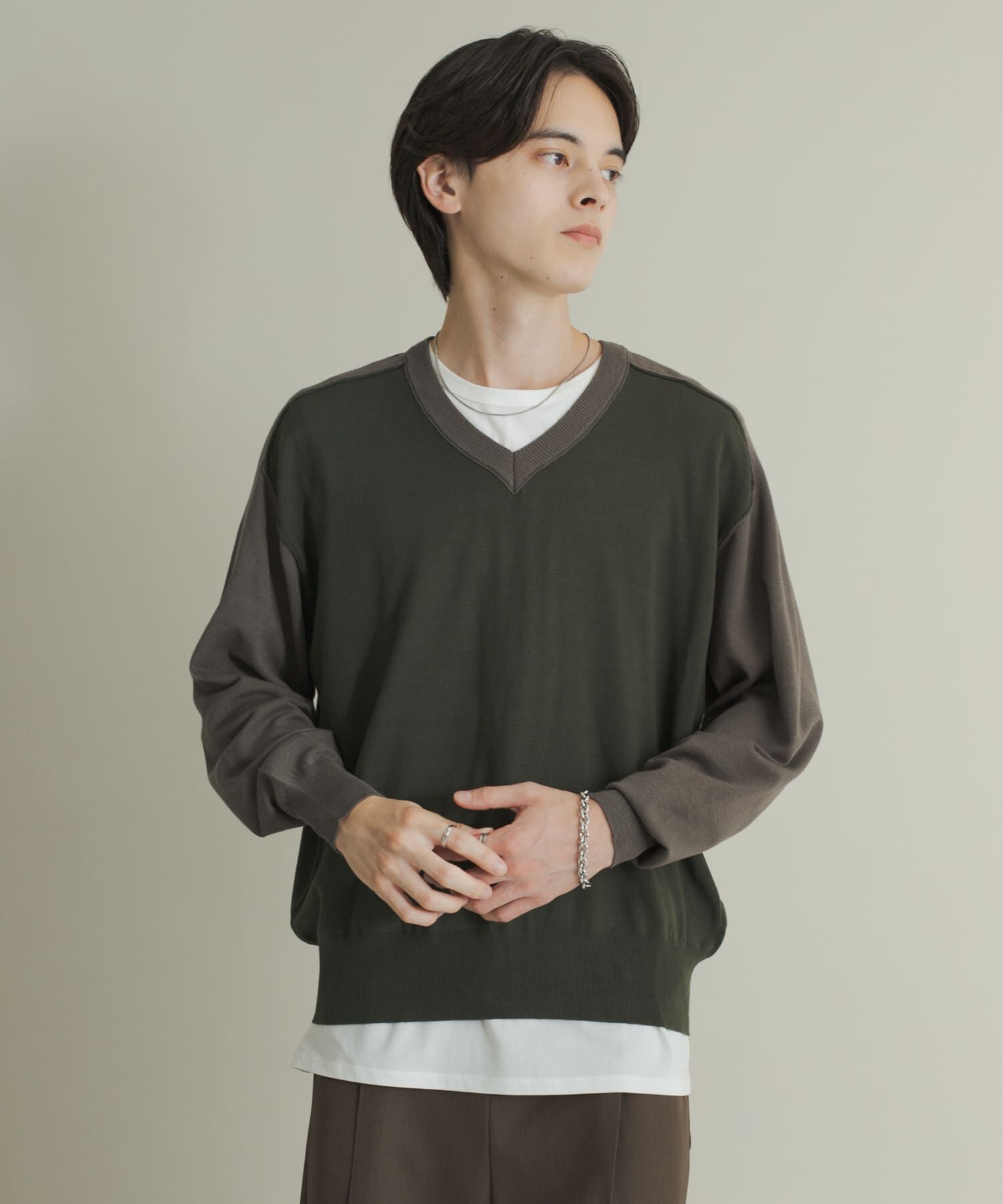 SENSE OF PLACE by URBAN RESEARCH「ハイショクVネックニット」|ニット・セーター|