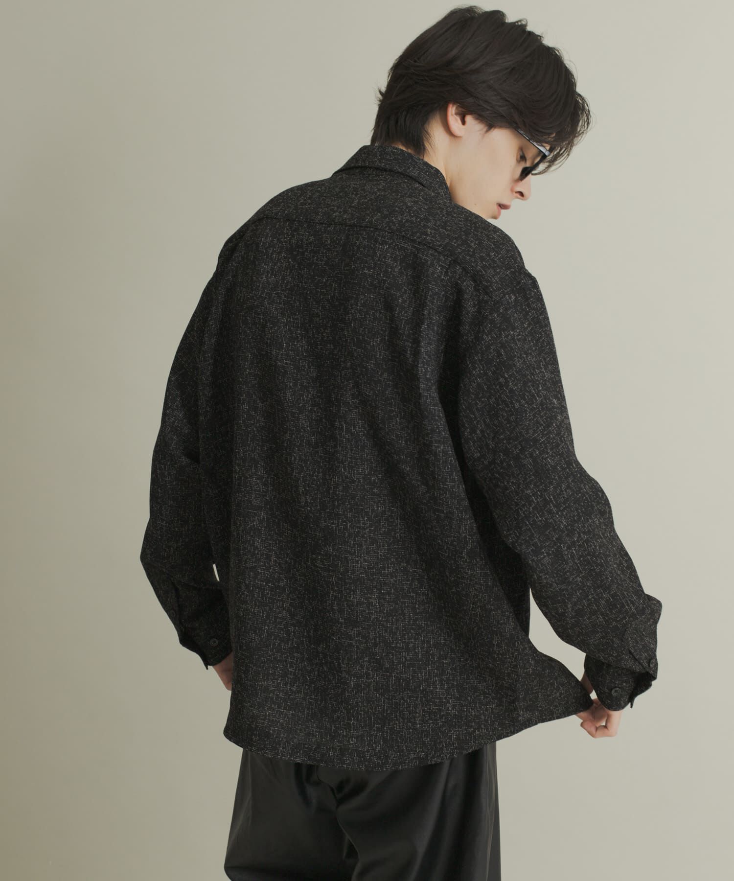 SENSE OF PLACE by URBAN RESEARCH「ライトツイードレギュラーカラーシャツ」|シャツ・ブラウス|ブラック