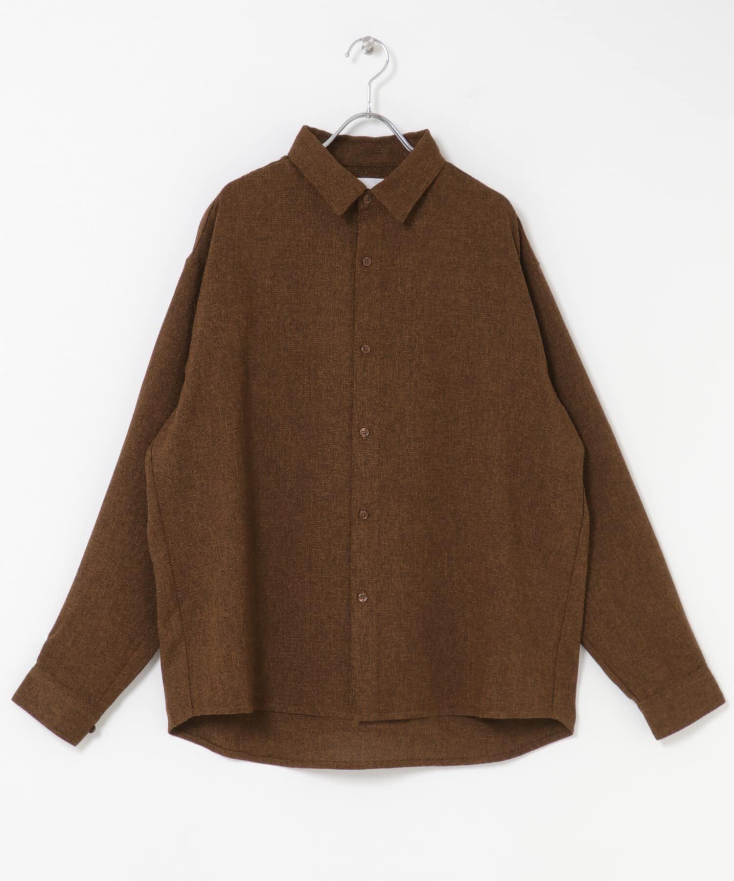 SENSE OF PLACE by URBAN RESEARCH「ライトツイードレギュラーカラーシャツ」|シャツ・ブラウス|ブラウン