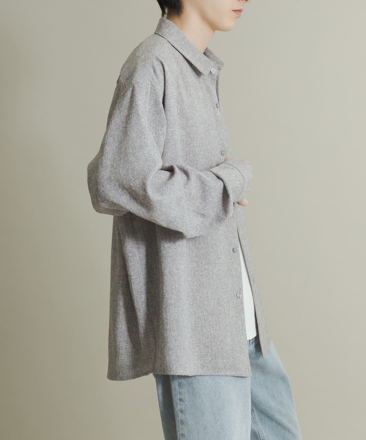 SENSE OF PLACE by URBAN RESEARCH「ライトツイードレギュラーカラーシャツ」|シャツ・ブラウス|