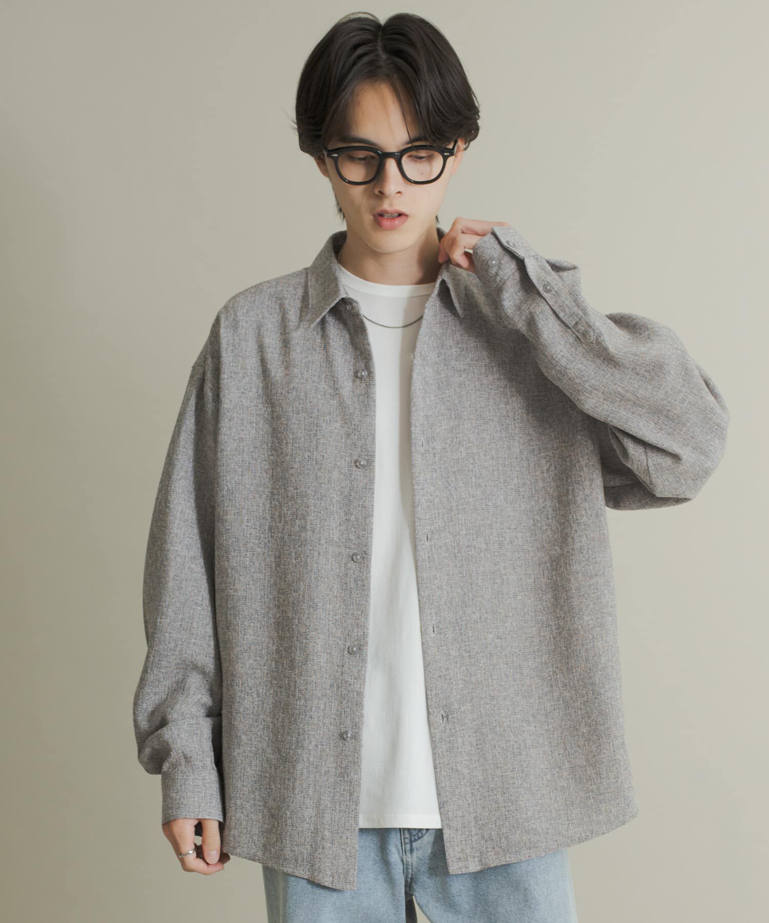 SENSE OF PLACE by URBAN RESEARCH「ライトツイードレギュラーカラーシャツ」|シャツ・ブラウス|