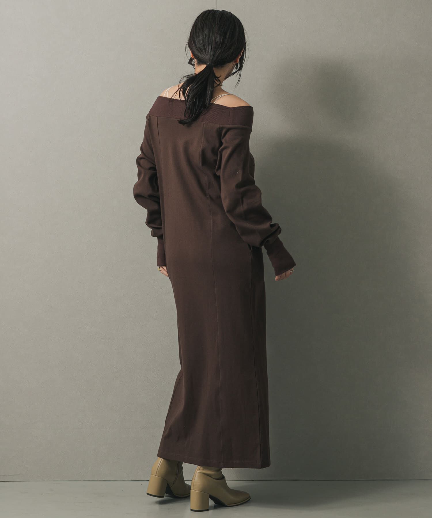 SENSE OF PLACE by URBAN RESEARCH「オフショルハーフジップワンピース」|ワンピース|