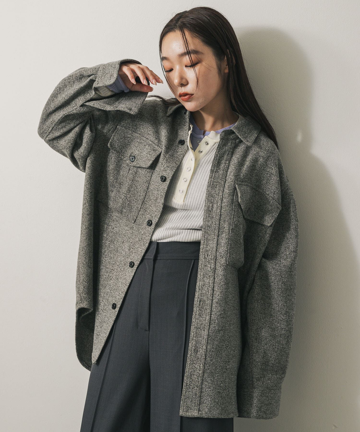 SENSE OF PLACE by URBAN RESEARCH「ウールライクオーバーシャツ」|シャツ・ブラウス|