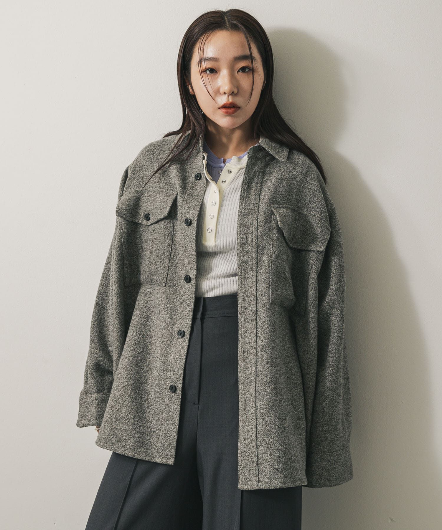 SENSE OF PLACE by URBAN RESEARCH「ウールライクオーバーシャツ」|シャツ・ブラウス|