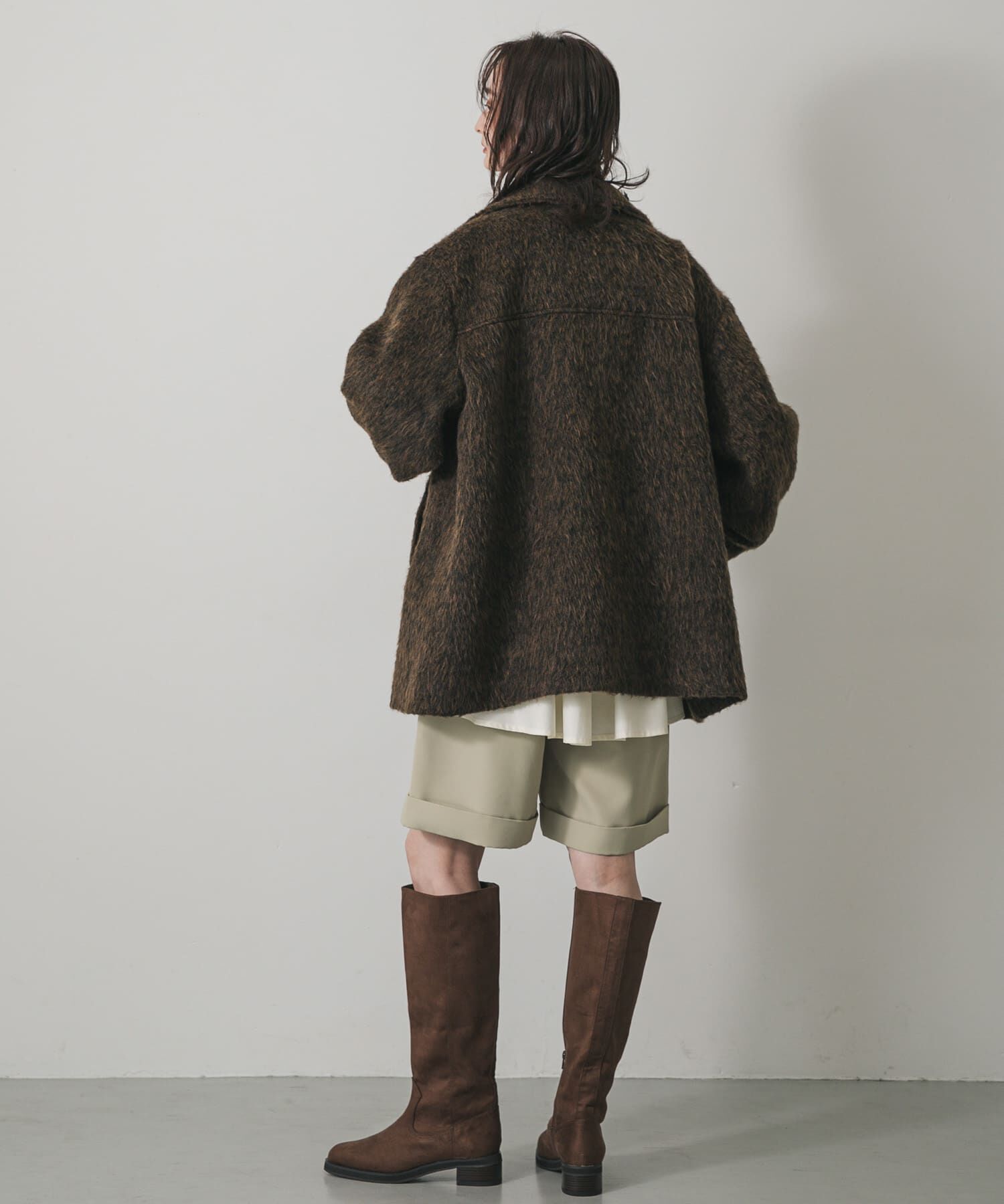 SENSE OF PLACE by URBAN RESEARCH「マルチカラーシャギーコート」|ノーカラーコート|