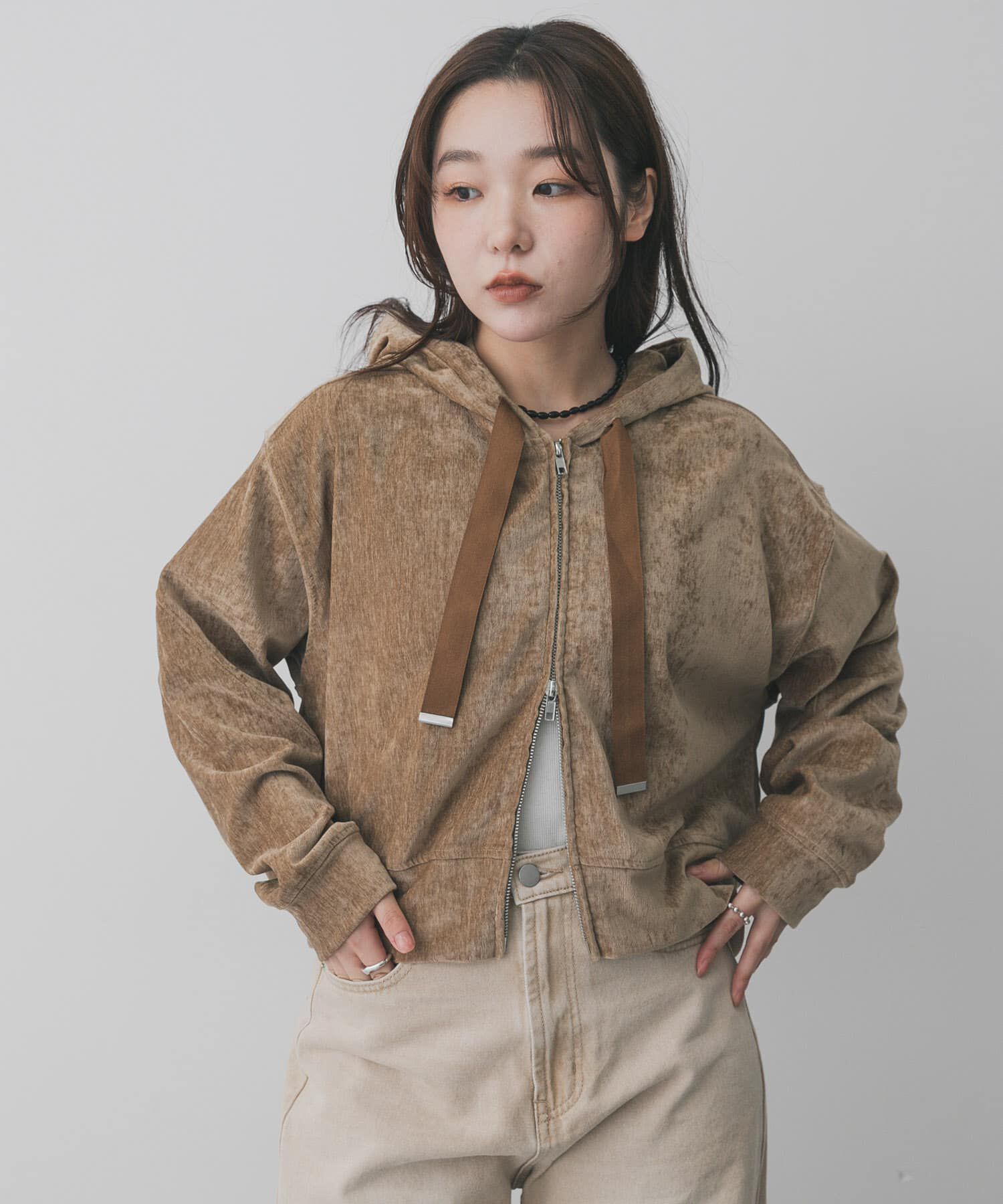 SENSE OF PLACE by URBAN RESEARCH「ベロアジップフーディ」|パーカー|