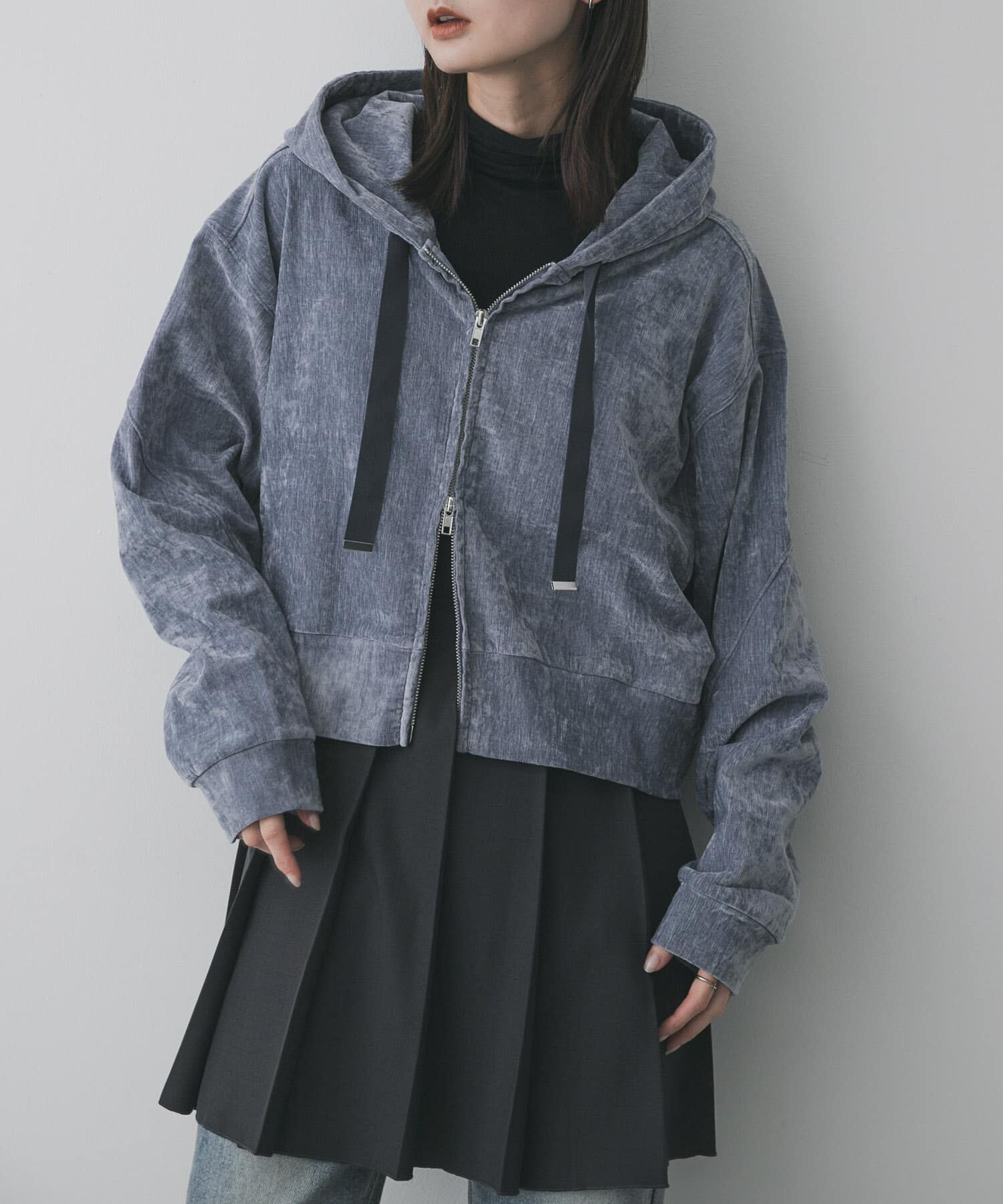 SENSE OF PLACE by URBAN RESEARCH「ベロアジップフーディ」|パーカー|ブルー