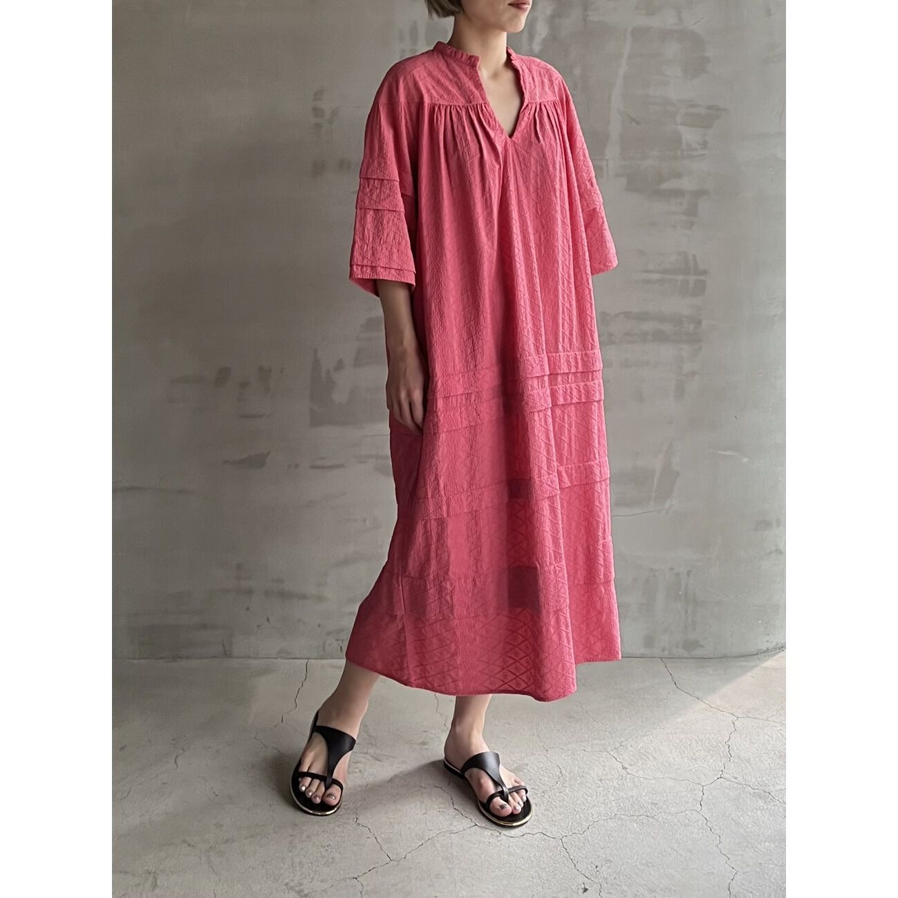 HELIOPOLE「HELIOPOLE ETHNICALCOTTON LACE CAFTAN OP」|ワンピース|