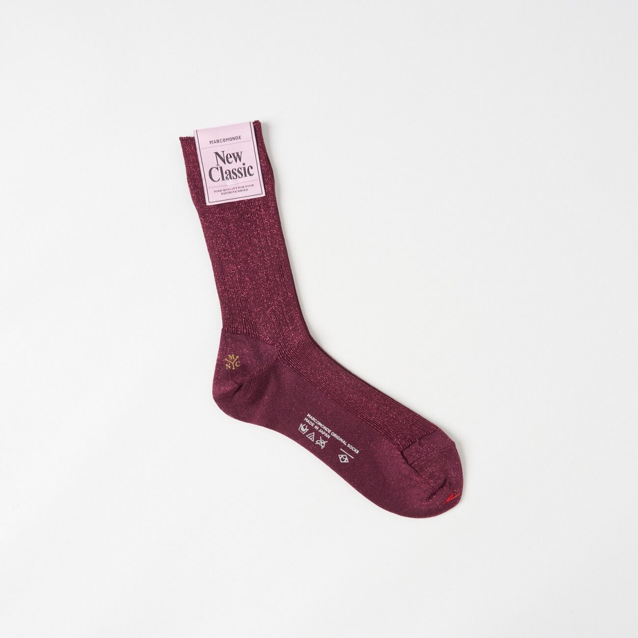  「MARCOMONDE GRITTER RIBBED SOCKS 20」|ソックス|ワイン
