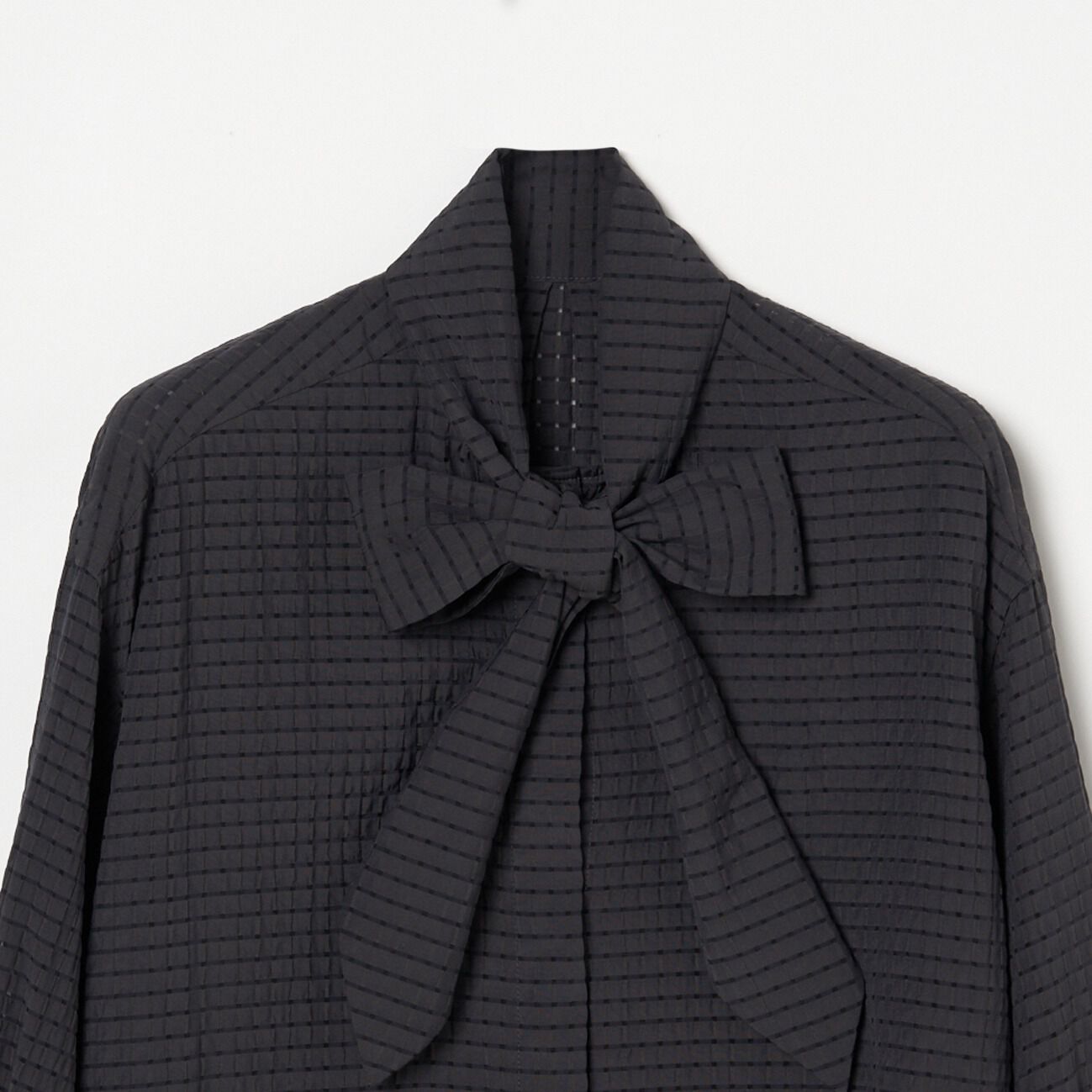 HELIOPOLE「HELIOPOLE SHEER CHECK BOWTIE BLOUSE」|シャツ・ブラウス|
