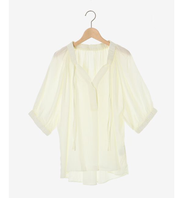 le.coeur blanc「シアーVネックギャザーブラウス」|シャツ・ブラウス|