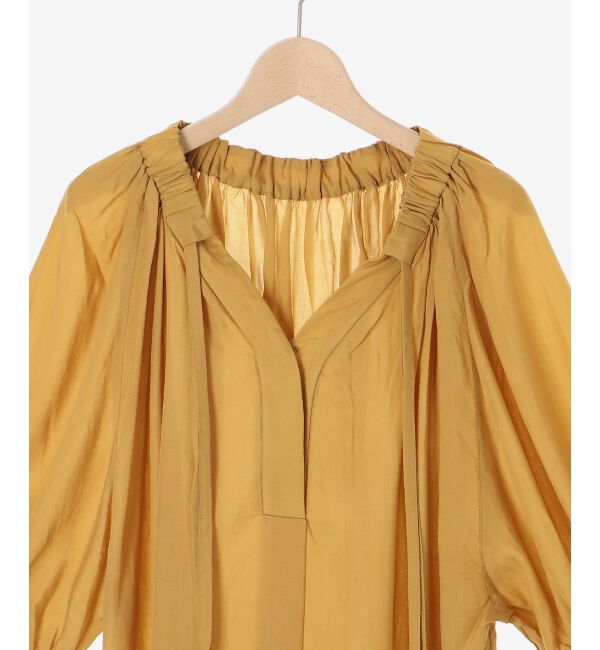 le.coeur blanc「シアーVネックギャザーブラウス」|シャツ・ブラウス|