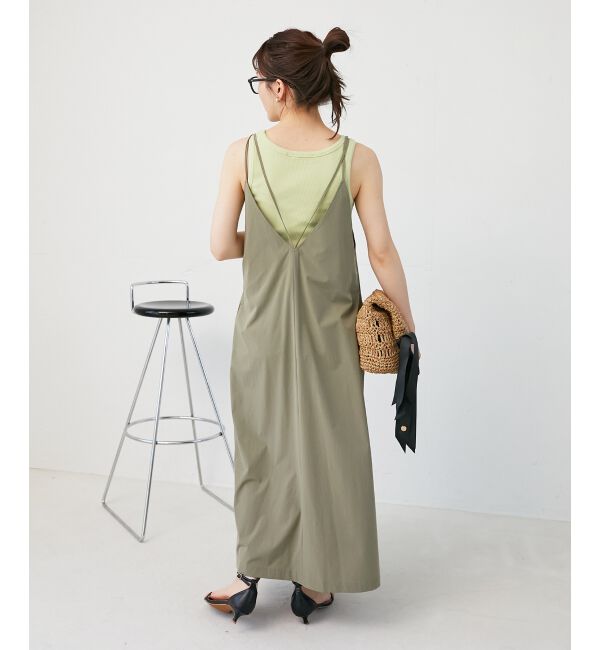  「ナイロンVネックキャミワンピース」|ワンピース|