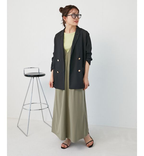  「ナイロンVネックキャミワンピース」|ワンピース|