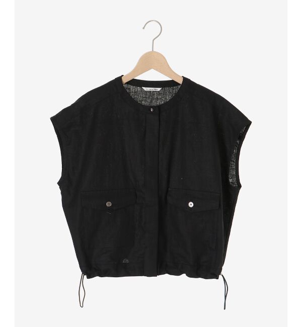  「《手洗い可能》コットン麻ノーカラーシャツジャケット」|ダウン|