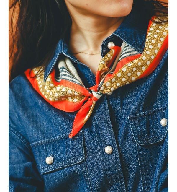  「AULENTTIヴィンテージスカーフ」|バンダナ・スカーフ|オレンジ柄