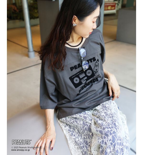  「【PEANUTS】フットボールTシャツ」|Tシャツ・カットソー|