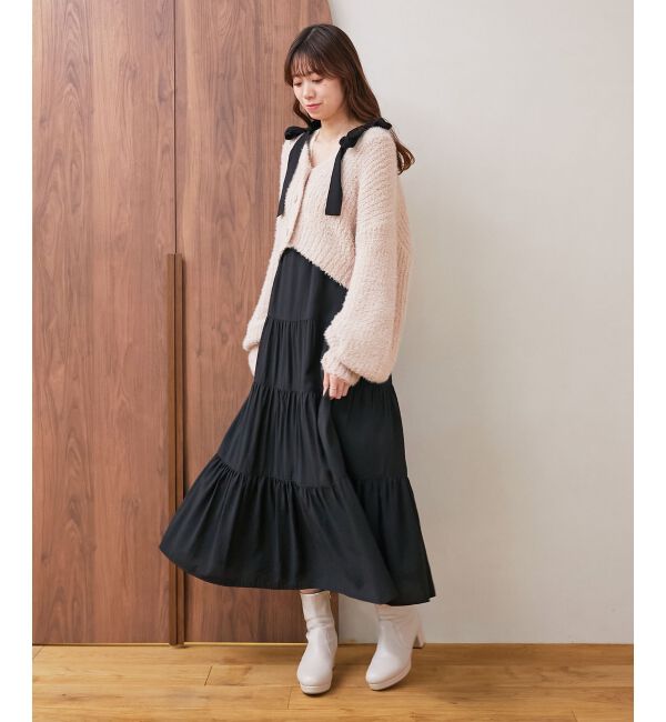 MAJESTICLEGON「2way肩リボンティアードワンピース」|ワンピース|